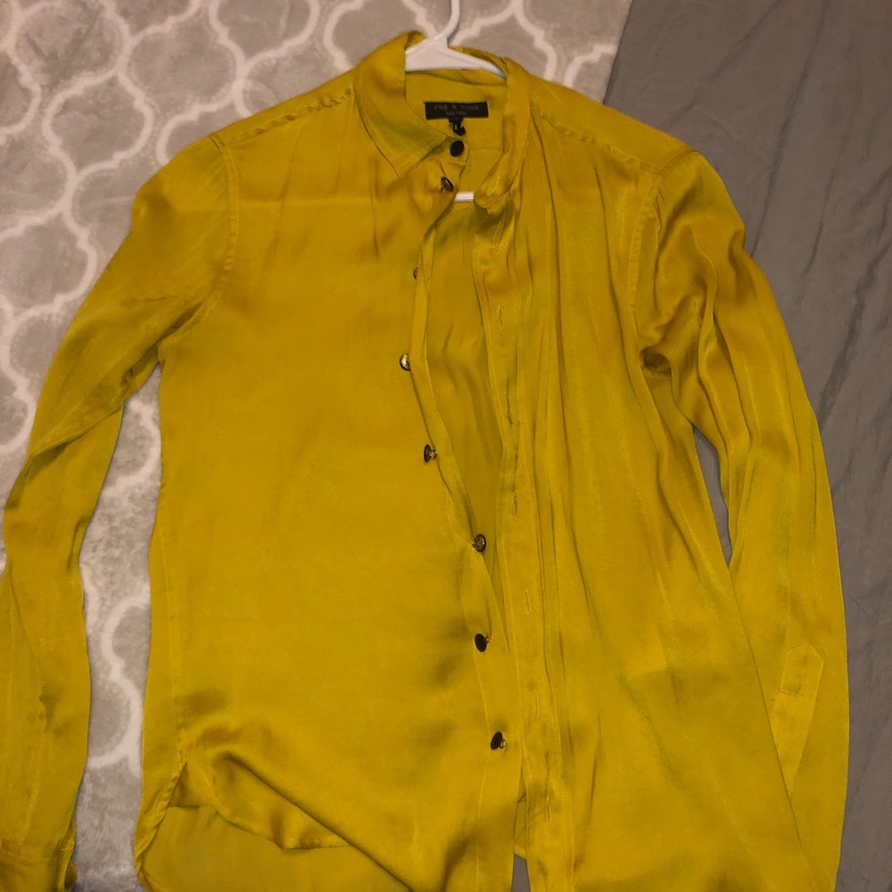 Rag and bone mustard long sleeve button down